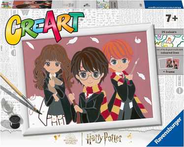 Giocattolo Ravensburger - CreArt Serie D: Harry Potter - Il trio magico, Kit per Dipingere con i Numeri, Ravensburger