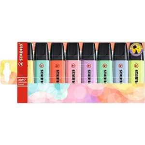 Cartoleria Evidenziatore - STABILO BOSS ORIGINAL Pastel - Astuccio da 8 - Colori assortiti Stabilo