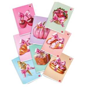 Cartoleria Confezione da 5 Quadernoni Pigna Glitter & Bow - 50 Fogli - Righe (1R) senza margini Pigna