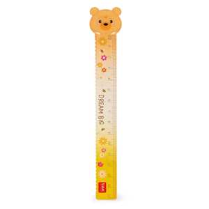 Cartoleria Legami - Righello per Misurare, Sottolineare e Tracciare Linee Nette e Precise, Tema Teddy Bear, in Plastica, 15 cm Legami