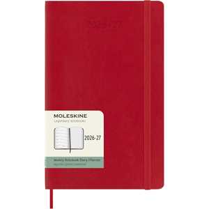Cartoleria Agenda 2026-2027 Moleskine 18 mesi settimanale notebook large rossa morbida Moleskine