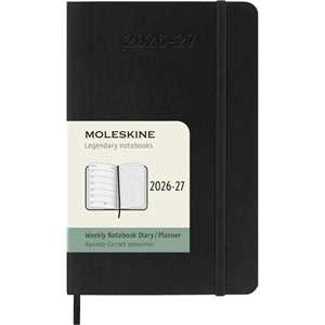 Cartoleria Agenda 2026-2027 Moleskine 18 mesi settimanale notebook pocket nera morbida Moleskine